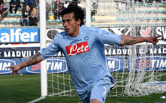 L'esultanza di Lavezzi dopo il gol del pareggio