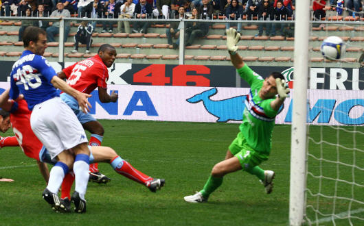 Il 1° gol del Napoli realizzato da Zalayeta