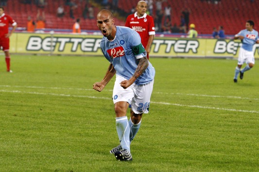 Cannavaro esulta dopo il gol del momentaneo vantaggio