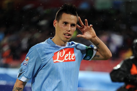L'esultanza di Hamsik dopo il suo 1° gol