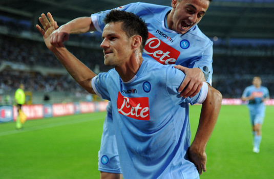 L'esultanza di Maggio dopo il suo gol