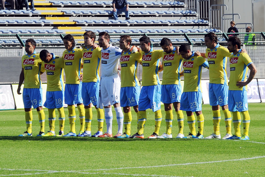 La squadra schierata in campo
