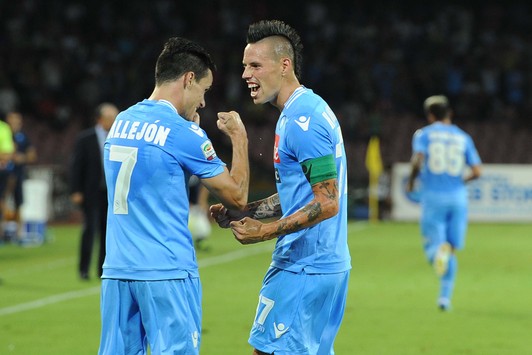 I protagonisti del match: Hamsik e Callejon